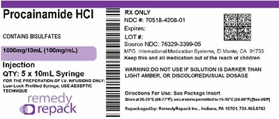 Mm2 (Procainamide HCl 1000mg 10ml(100mg mL) 70518 4208 01)